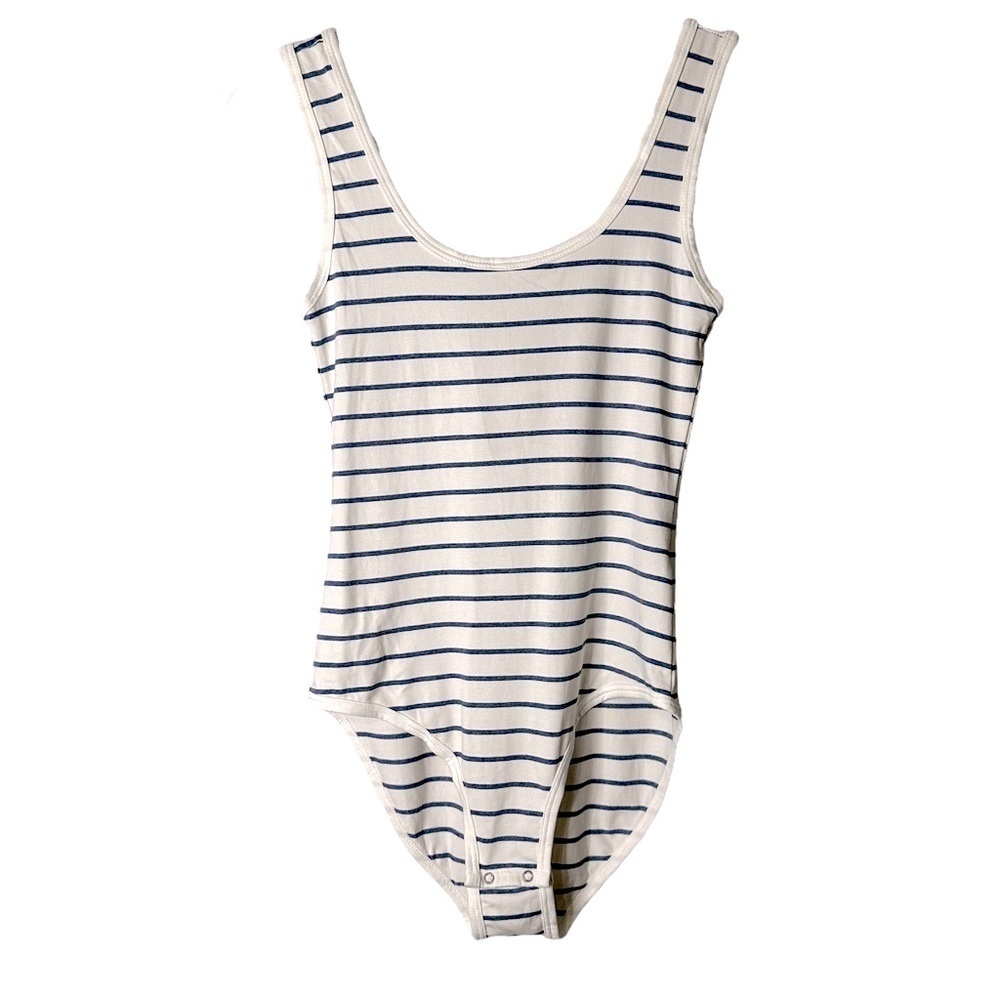 Ralph Lauren Denim & Supply Breton Stripe Bodysuit Nautical Coastal Sailor S NWT